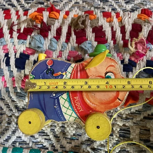 Vintage 1962 Pudgy Pig Fisher Price Pull Toy - Picture 8 of 10